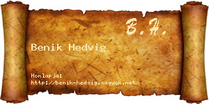 Benik Hedvig névjegykártya